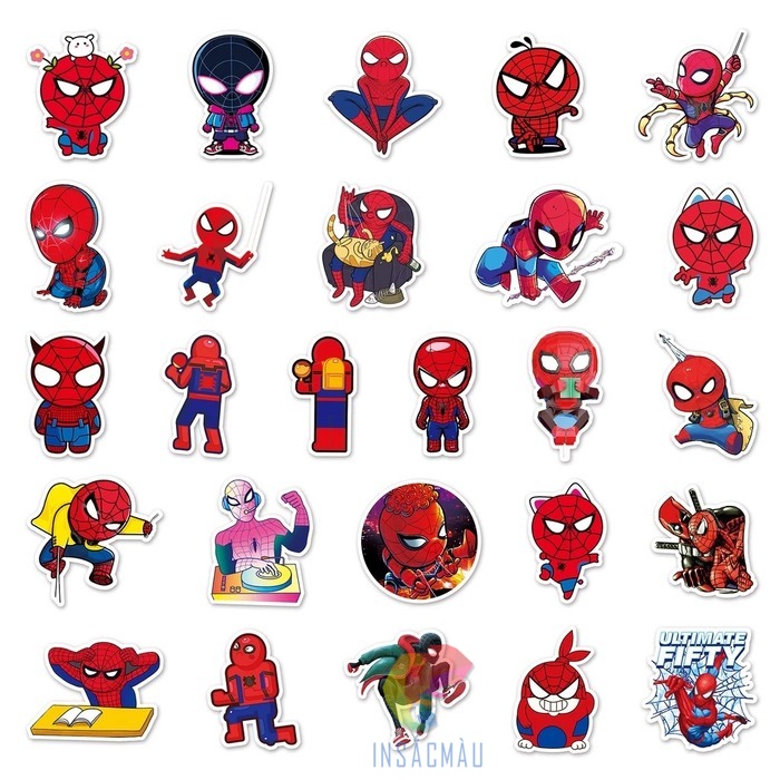 35+ Mẫu Sticker Spiderman Cực Chất, Phong Cách Đa Dạng 43 Mẫu sticker Spiderman hoạt hình cute