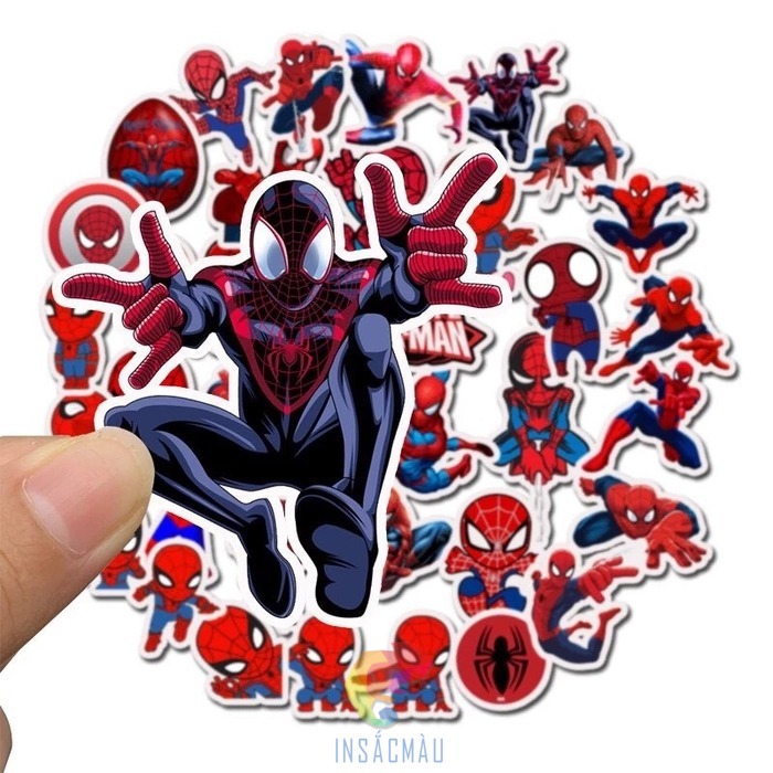 Mẫu sticker Spiderman chiến đấu