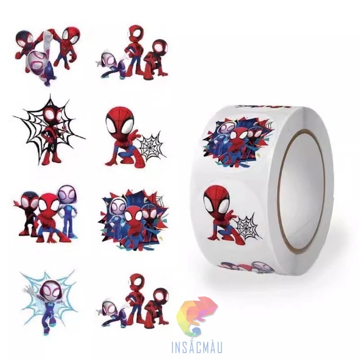 Mẫu sticker Spiderman cute dạng cuộn