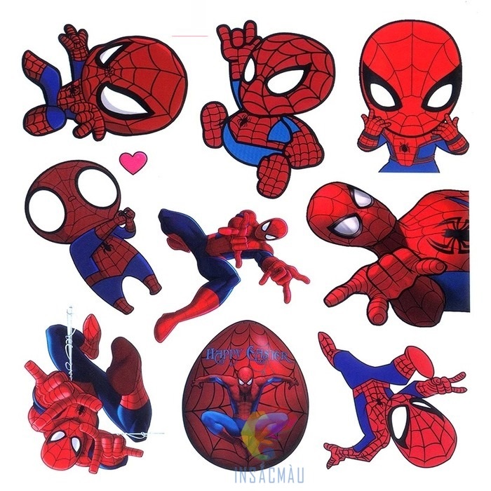 Mẫu sticker Spiderman đang chiến đấu