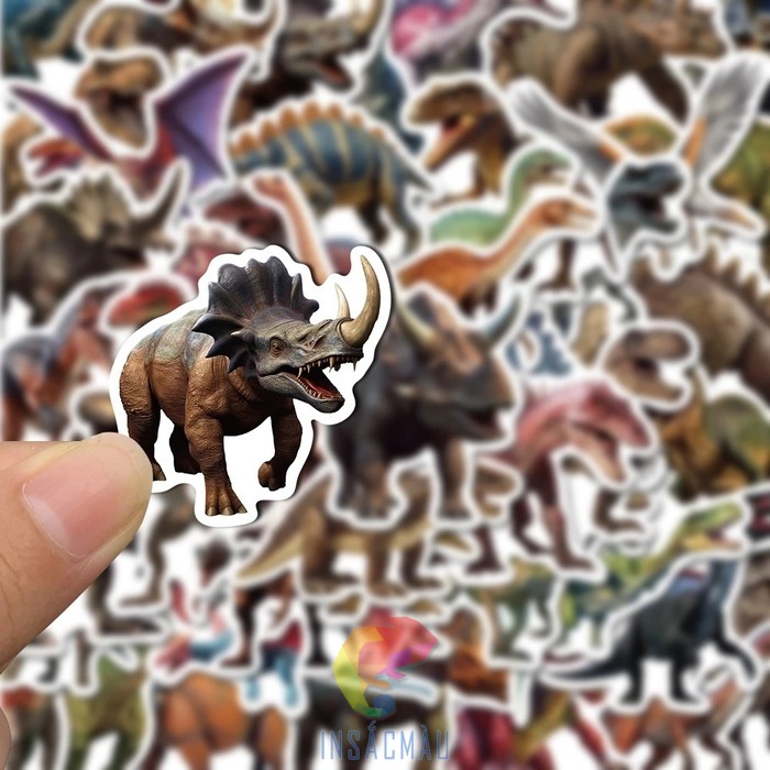 Mẫu sticker khủng long có sừng