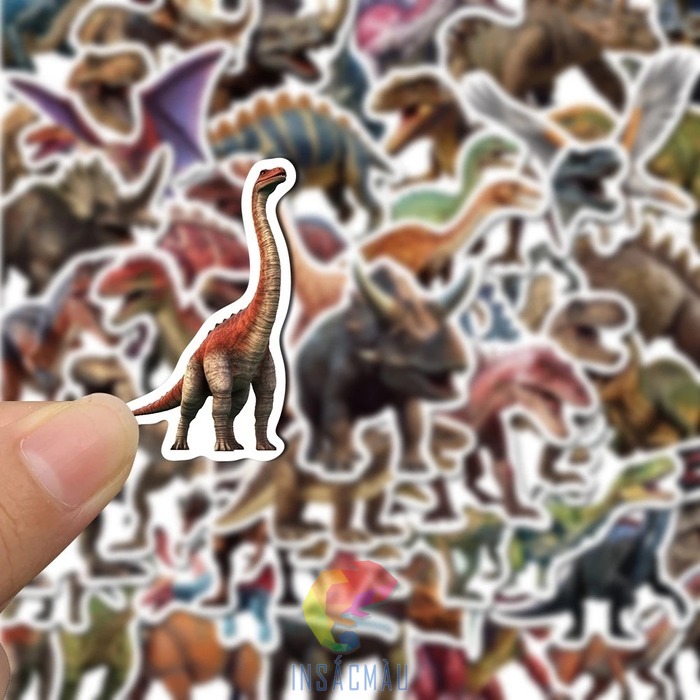 Mẫu sticker khủng long ăn cỏ