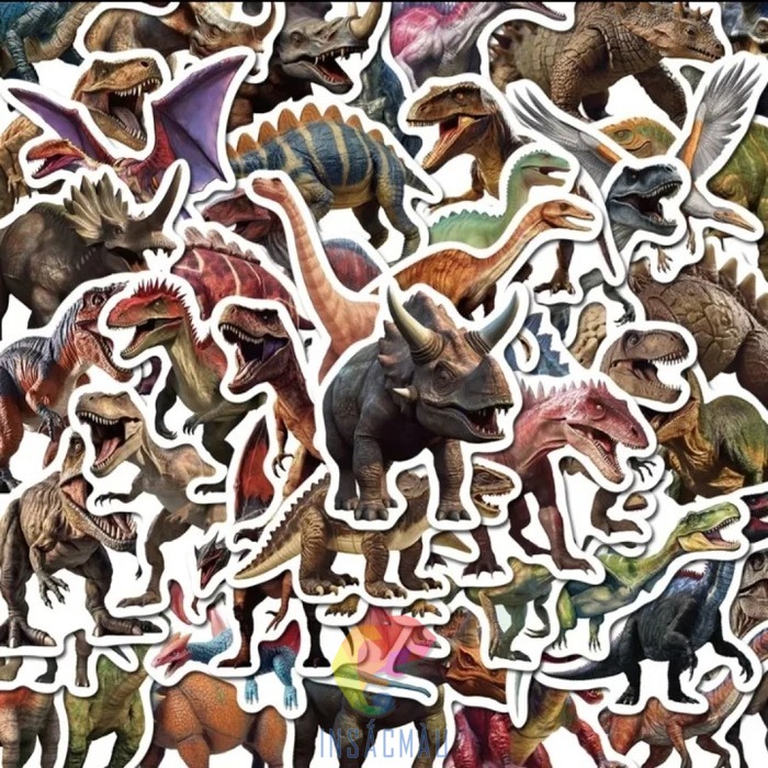 Các mẫu sticker dán hình khủng long phong cách 3D