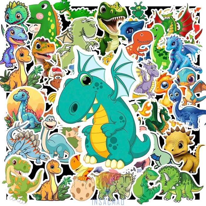 Mẫu sticker khủng long cute