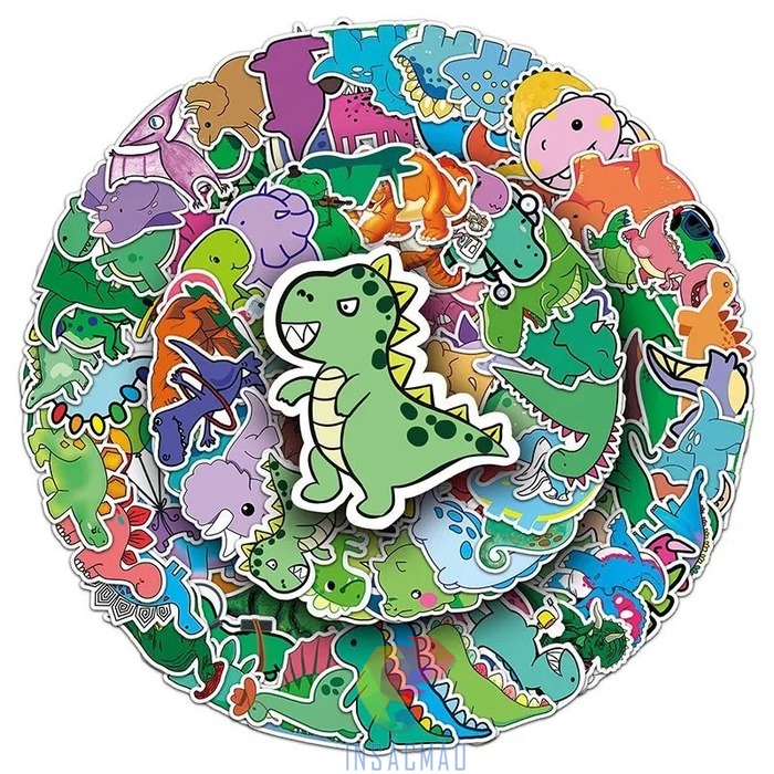 Mẫu sticker khủng long màu đáng yêu