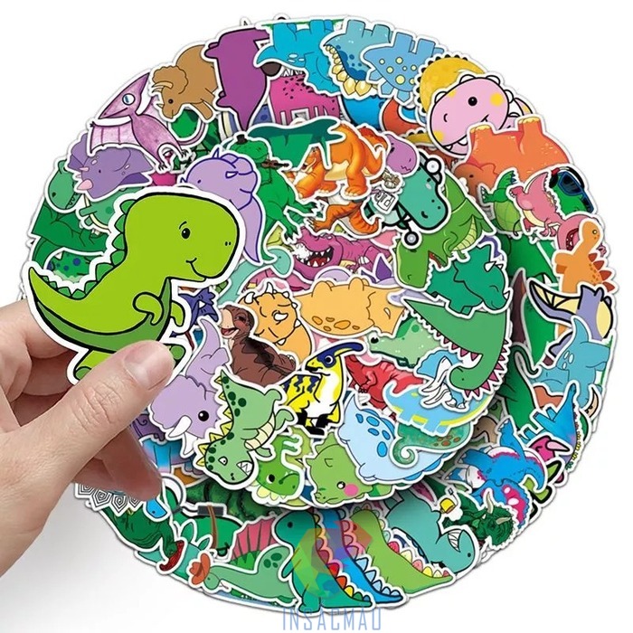 Mẫu sticker khủng long xanh dễ thương