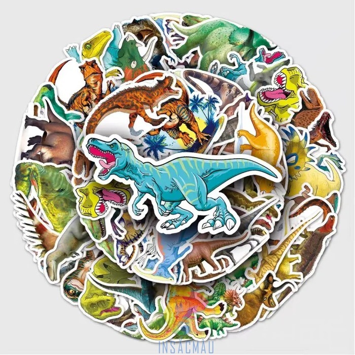 Mẫu sticker khủng long màu xanh dương