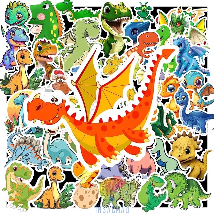 Mẫu sticker khủng long cute có cánh