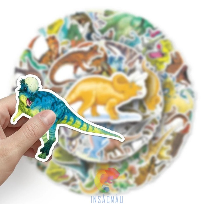 Các mẫu sticker khủng long bế rời