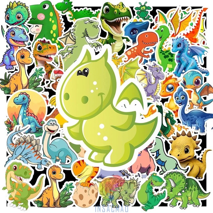 Mẫu sticker khủng long cute, ngộ nghĩnh