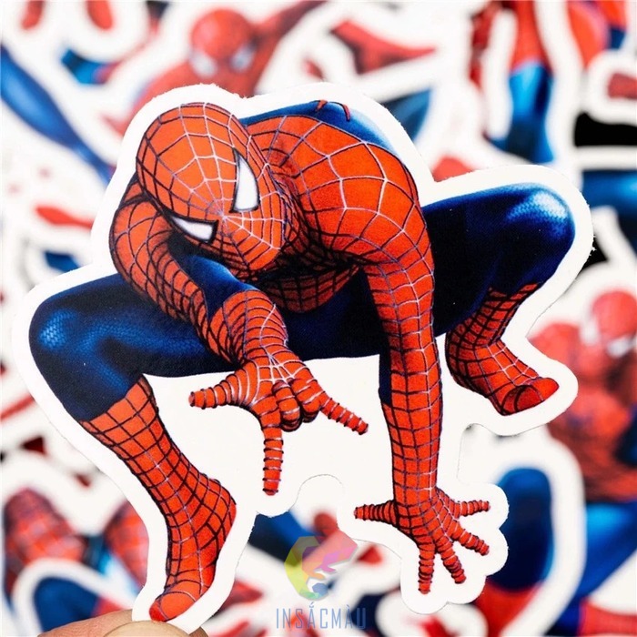 Mẫu sticker Spiderman đang chiến đấu