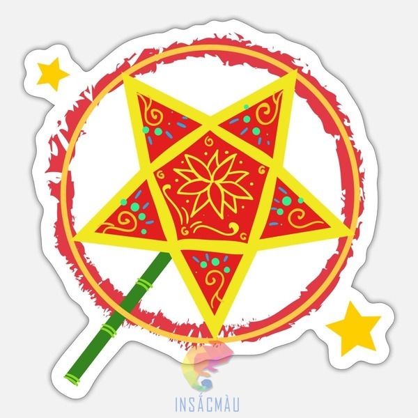 Mẫu sticker lồng đèn ông sao