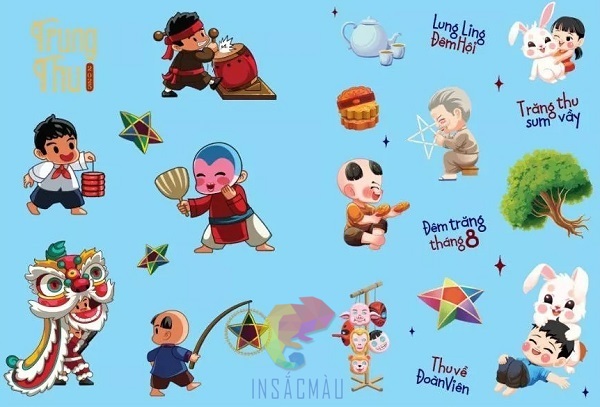 Mẫu sticker trung thu cute