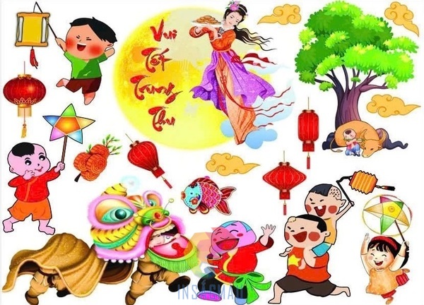 Mẫu sticker chị Hằng, ông địa, đầu lân