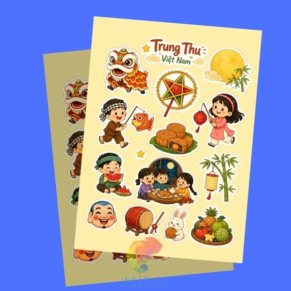 Mẫu sticker tết trung thu dễ thương
