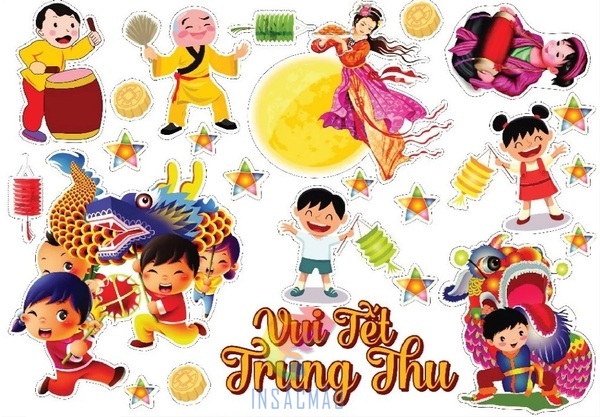 Mẫu sticker trung thu phong cách truyền thống