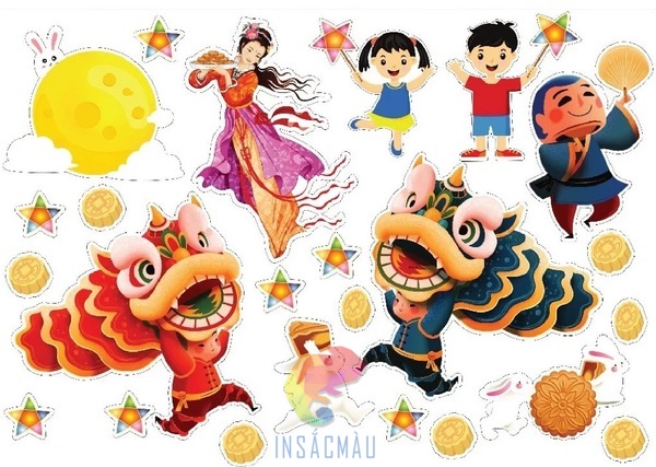 Mẫu sticker tết trung thu cute