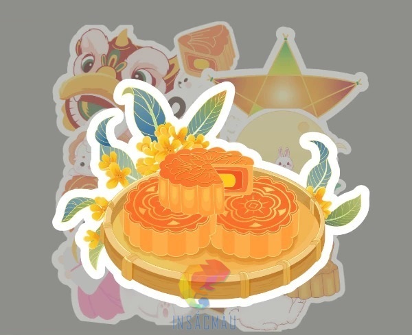 Mẫu sticker hình bánh trung thu