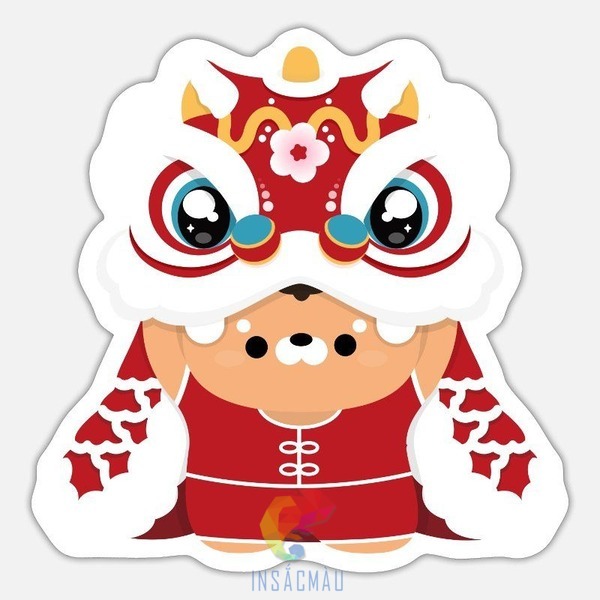 Sticker lân sư rồng