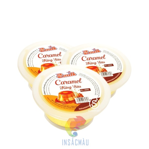 Mẫu tem nhãn bánh flan dán nắp hũ thiết kế bắt mắt