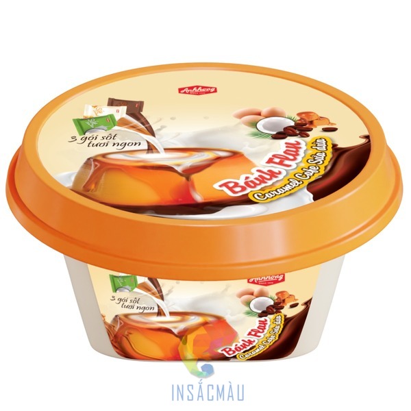 Mẫu tem bánh flan đẹp, chất lượng