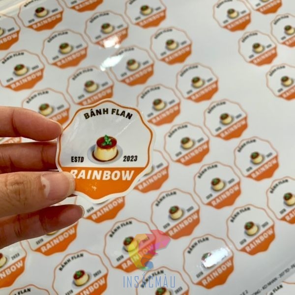 Mẫu tem nhãn dán hũ bánh flan bằng decal nhựa