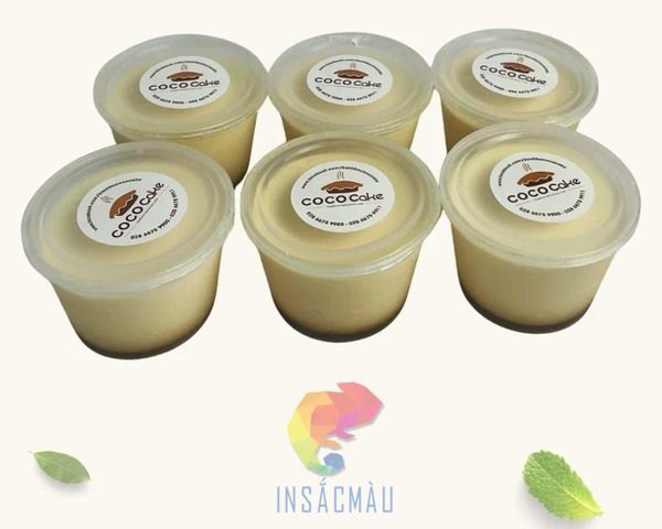 Mẫu tem tròn dán nắp hũ bánh flan
