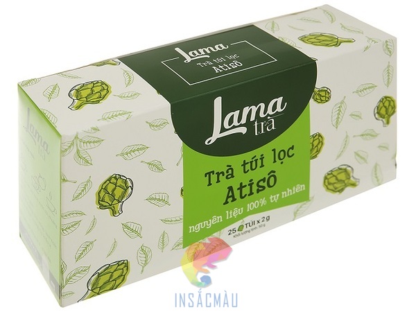 Mẫu bao bì trà túi lọc bằng giấy ivory dạng ngang