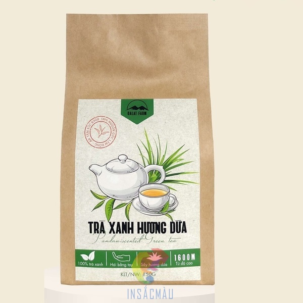 Mẫu bao bì đựng trà xanh dạng túi