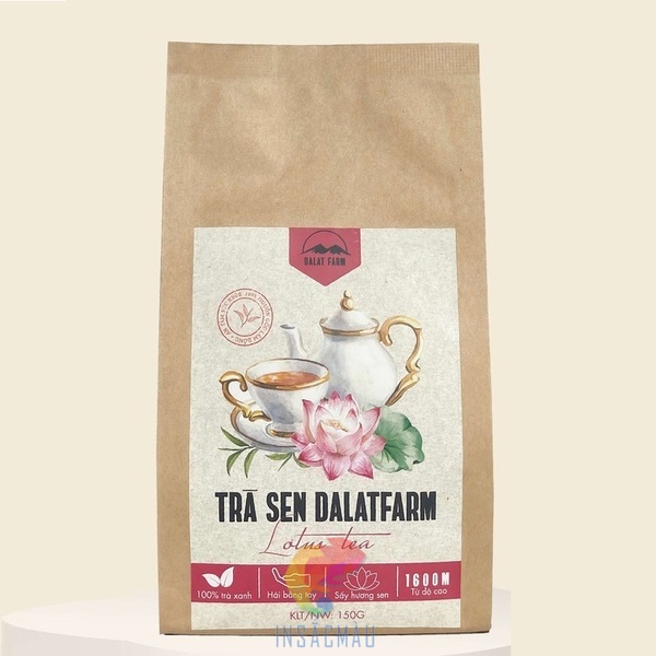Mẫu bao bì túi đựng trà sen thiết kế đẹp