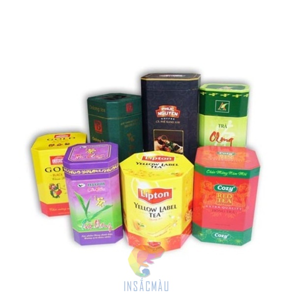 Thiết kế bao bì đựng trà hình lục giác nhiều kích cỡ
