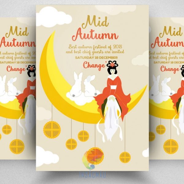 Mẫu tờ rơi trung thu chủ đề chị Hằng