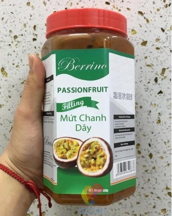 Mẫu tem nhãn dán hộp đựng mứt chanh dây