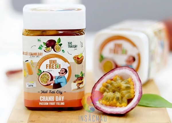 Mẫu tem nhãn dán hộp đựng chanh dây