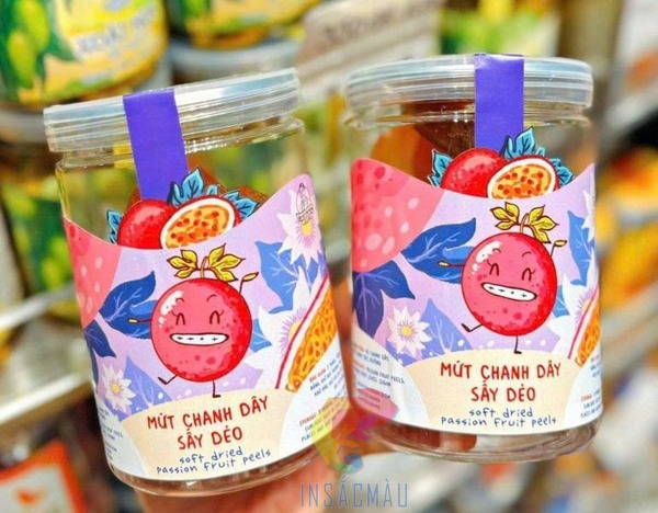 Mẫu tem nhãn chanh dây bằng decal giấy