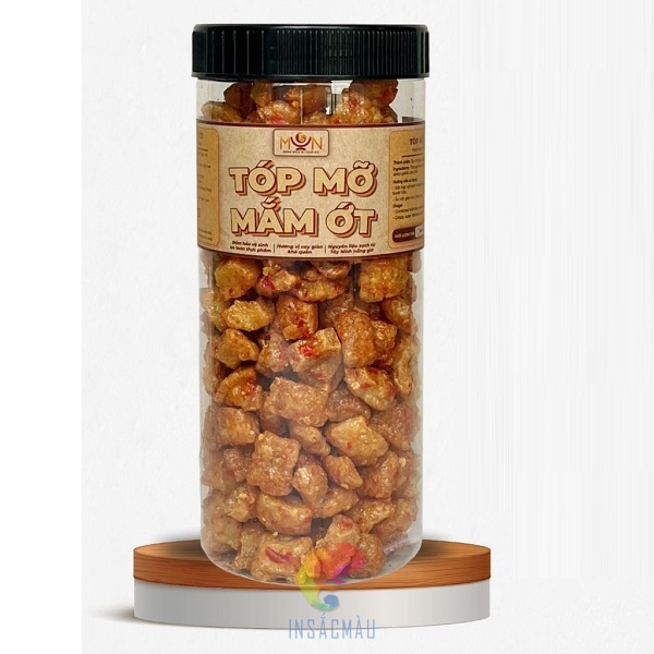 Mẫu tem nhãn tóp mỡ bằng decal giấy kraft