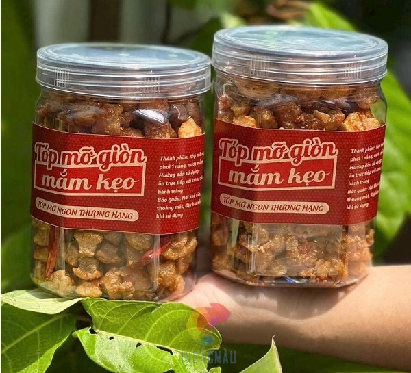 Mẫu tem tóp mỡ thiết kế ấn tượng, màu đỏ nổi bật