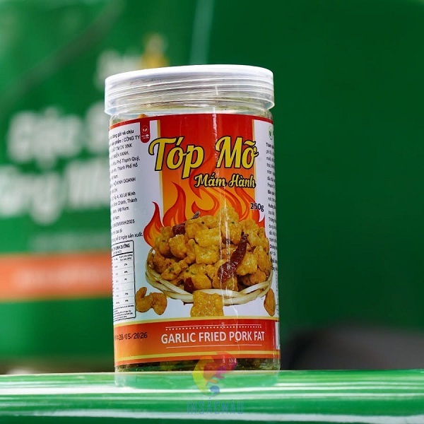 Mẫu tem tóp mỡ dán quanh hộp đựng sản phẩm