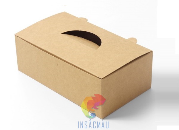 Mẫu hộp giấy kraft đựng gà nguyên con thiết kế tối giản
