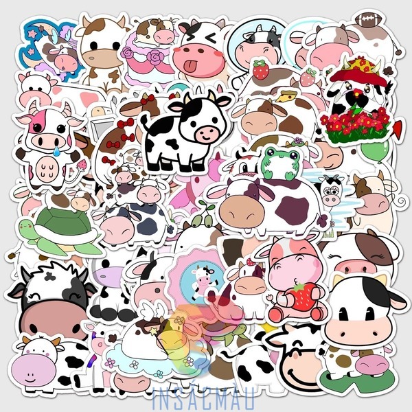 Các mẫu sticker bò sữa cute , đáng yêu