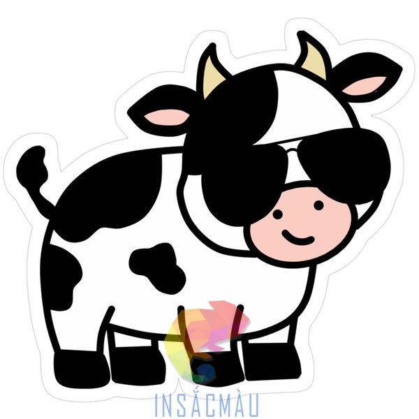 Mẫu sticker bò sữa cute, cool ngầu