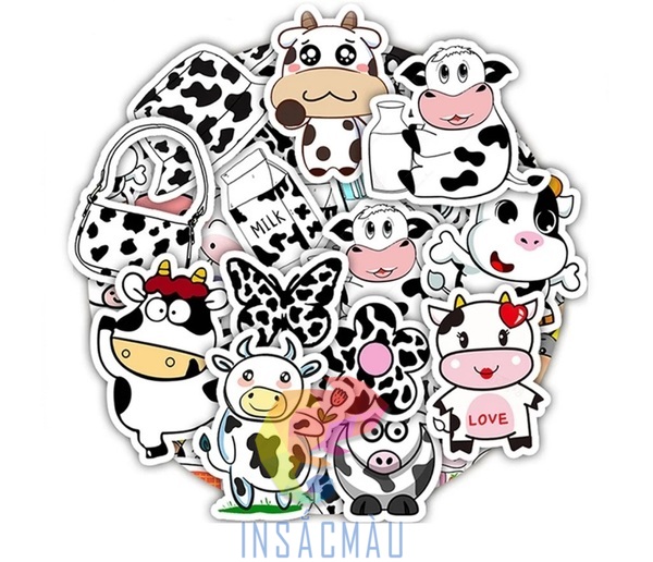 Các mẫu sticker bò sữa cute, đáng yêu
