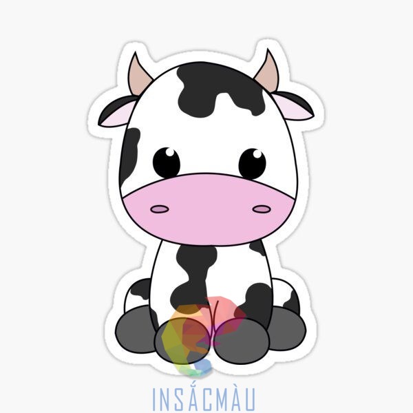 Mẫu sticker bò sữa dễ thương