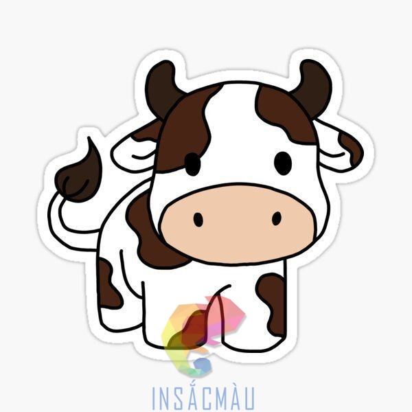 Mẫu sticker hình bò sữa đáng yêu, cute