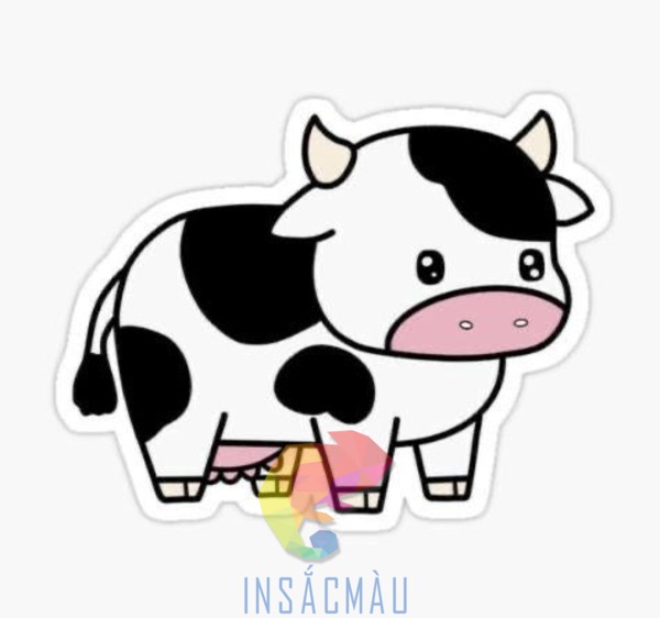 Mẫu sticker hình bò sữa đẹp, ấn tượng