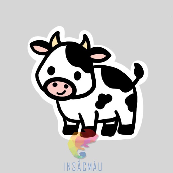 Mẫu sticker hình bò sữa đáng yêu