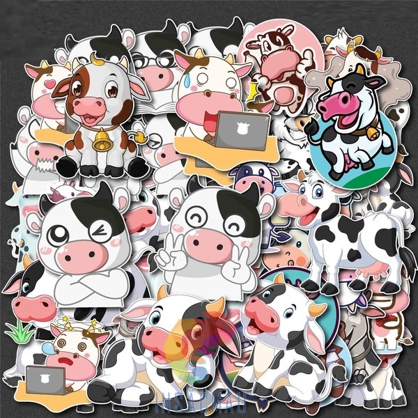 Các mẫu sticker bò sữa cute, biểu cảm sinh động