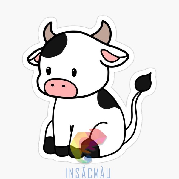 Mẫu sticker bò sữa đáng yêu, xinh xắn