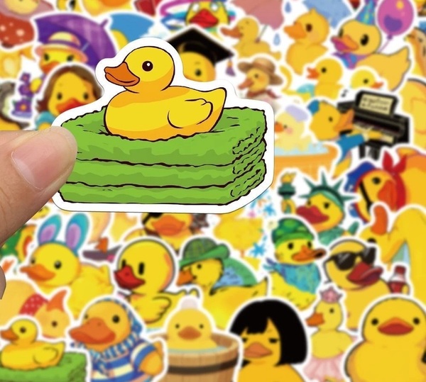 Mẫu sticker hình con vịt con màu vàng