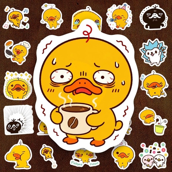 Mẫu sticker hình con vịt biểu cảm đáng yêu